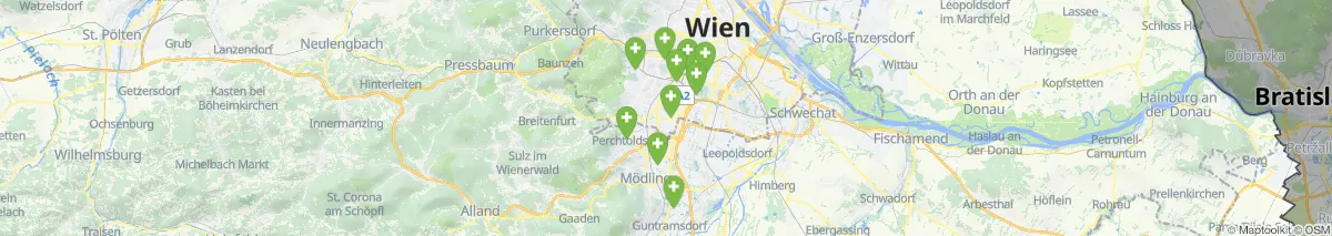 Map view for Pharmacies emergency services nearby Liesing (Municipality, Wien) (527)